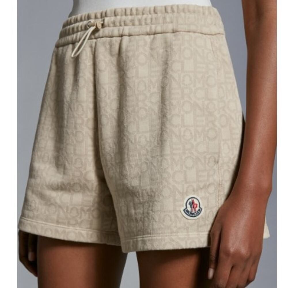 NWT Moncler Monogram Drawstring Shorts – Beige Lo… - image 1